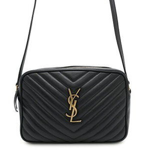 Saint Laurent Paris Lou Shoulder Bag Camera V Stitch Leather Black